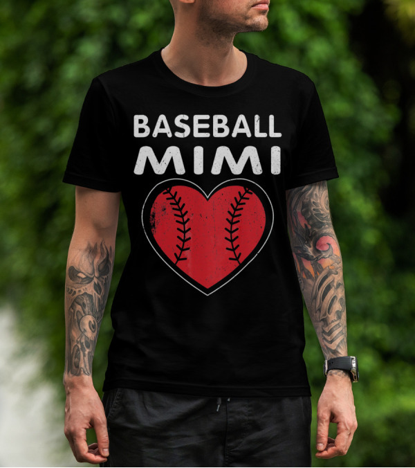 Baseball Mimi Heart Valentine T-Shirt