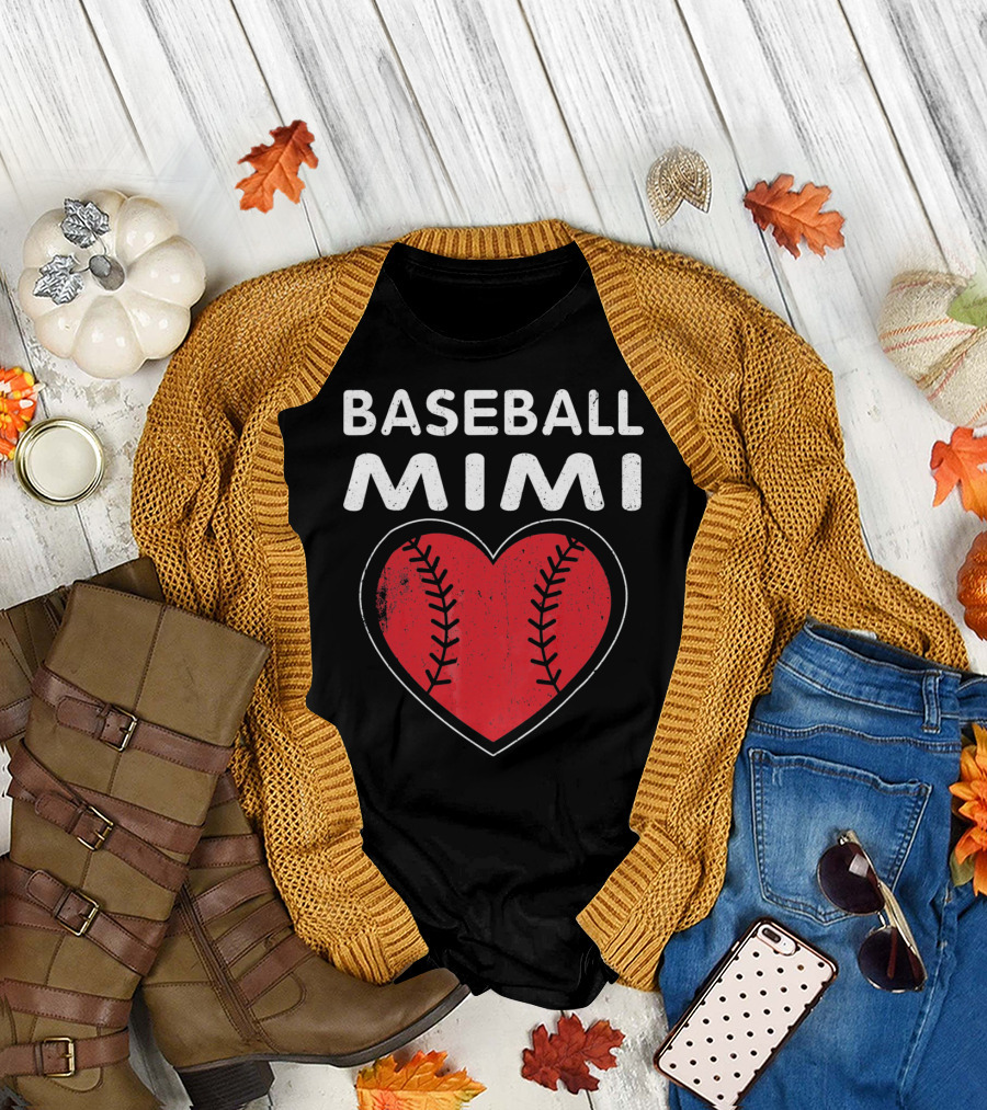 Baseball Mimi Heart Valentine T-Shirt