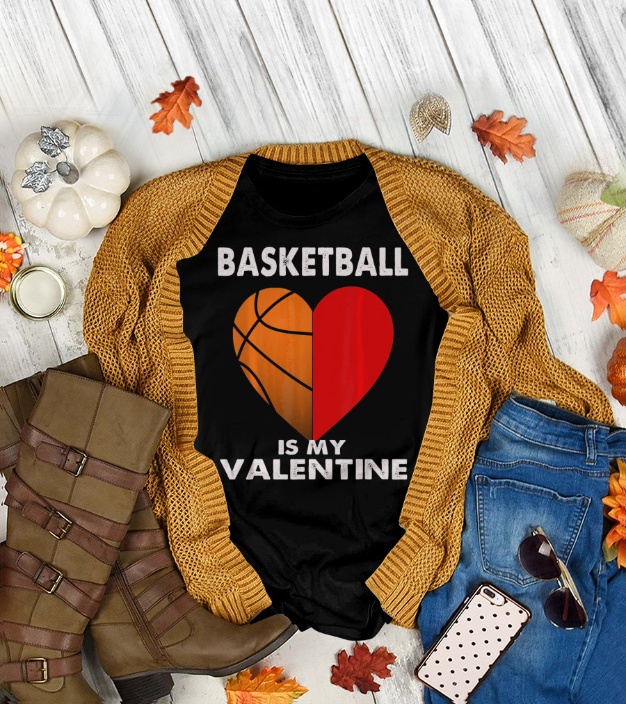 Basketball Is My Valentine Heart T-Shirt