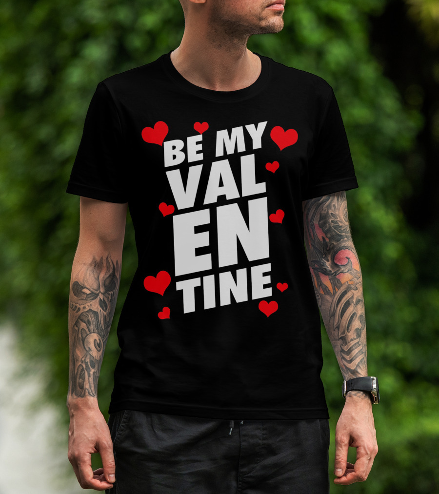 Be My Valentine Stylish Valentines Day Hearts T-Shirt
