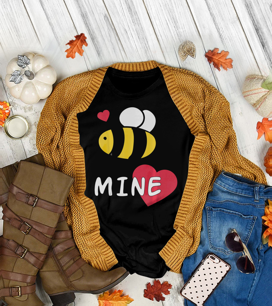 Bee Mine Valentine's Day Puns with Hearts T-Shirt
