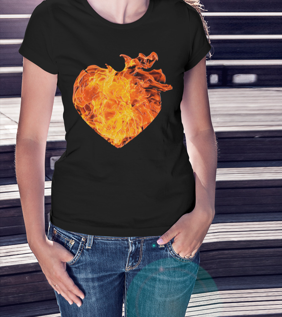 Valentines Day Big Heart Of Fire T-Shirt