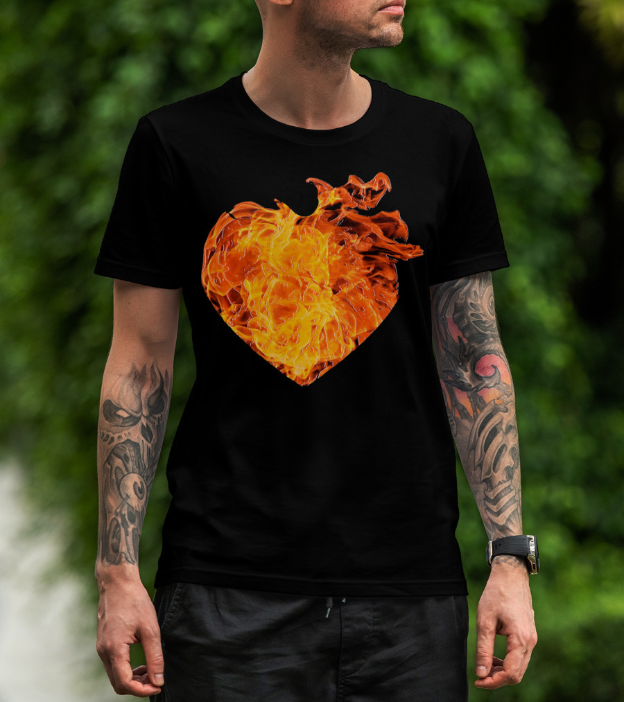 Valentines Day Big Heart Of Fire T-Shirt
