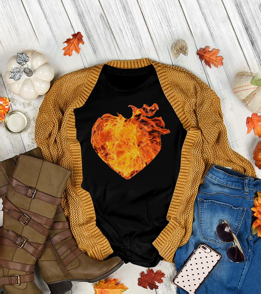 Valentines Day Big Heart of Fire T-Shirt