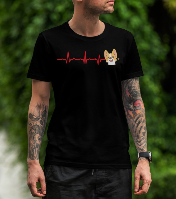 Corgi Heartbeat Valentine Day T-Shirt