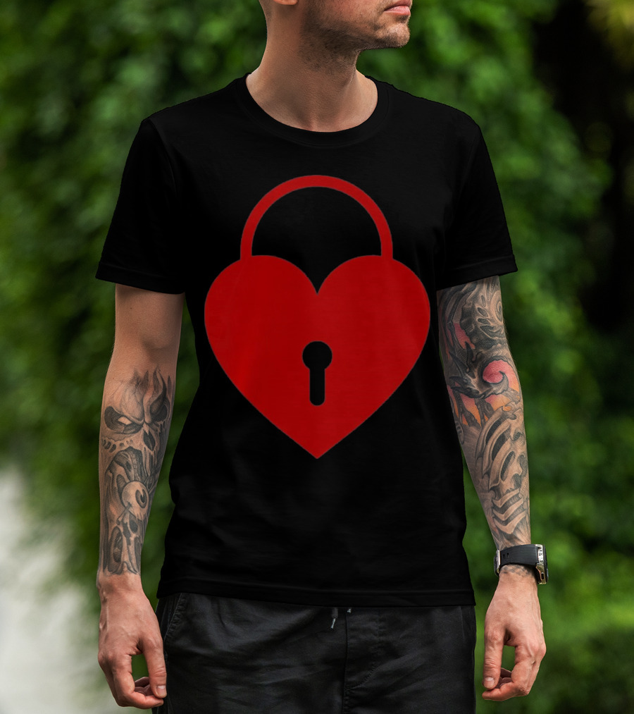 Valentines Day Heart Lock Key Symbol For Couples T-Shirt