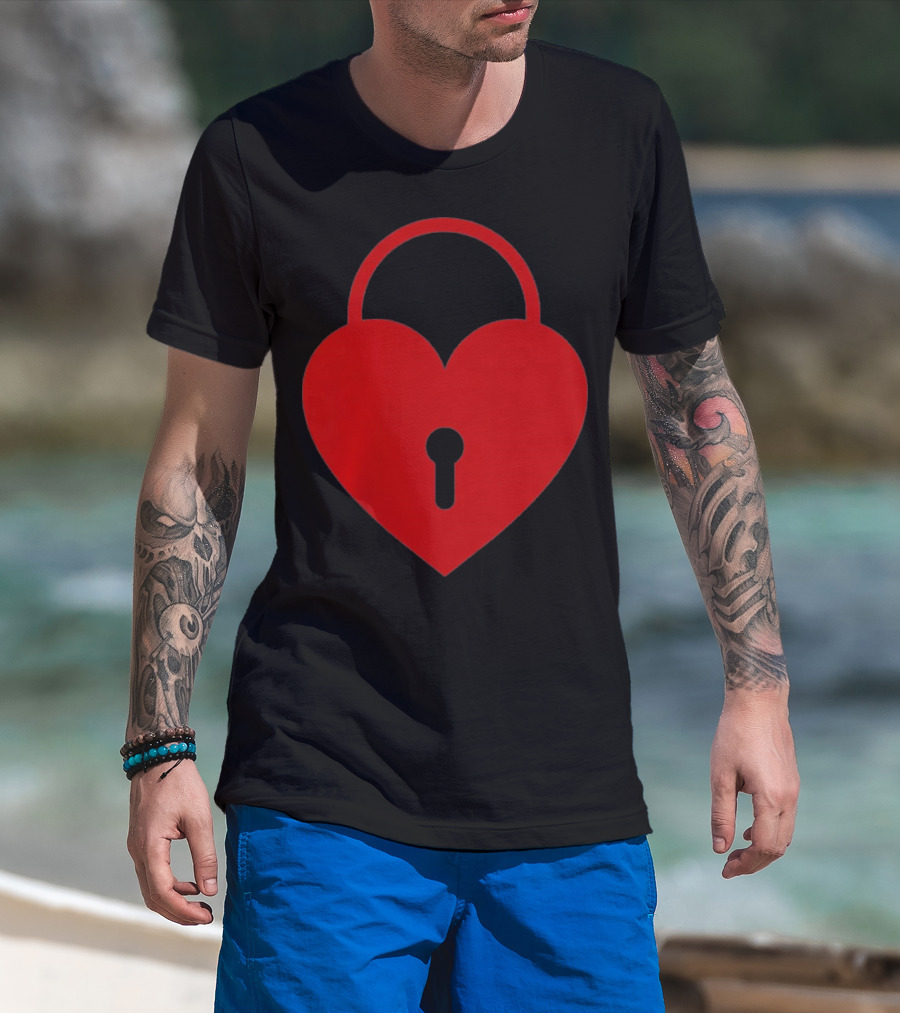 Valentines Day Heart Lock Key Symbol For Couples T-Shirt