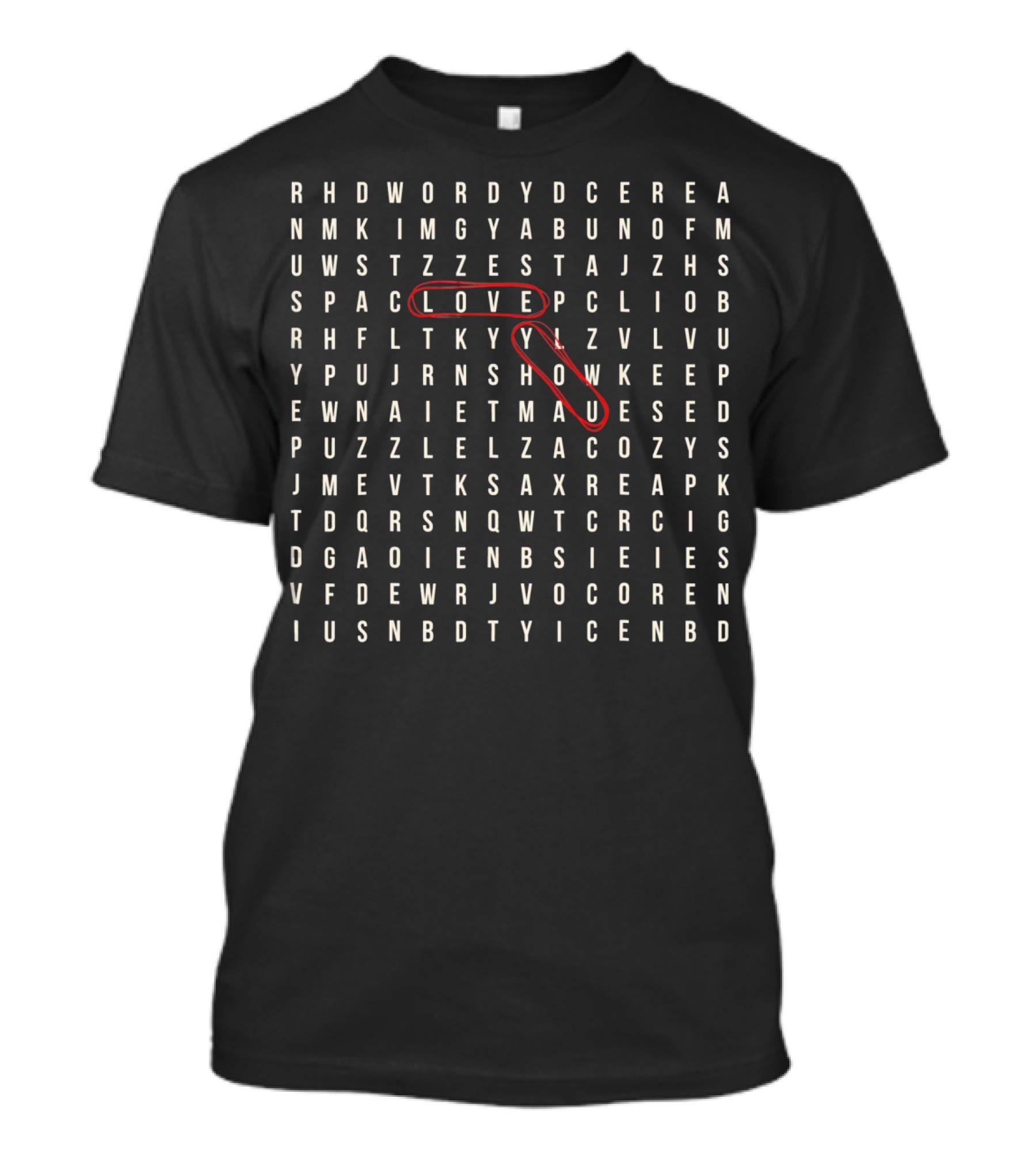 Crossword Puzzle LOVE YOU Romantic Valentine College T-Shirt