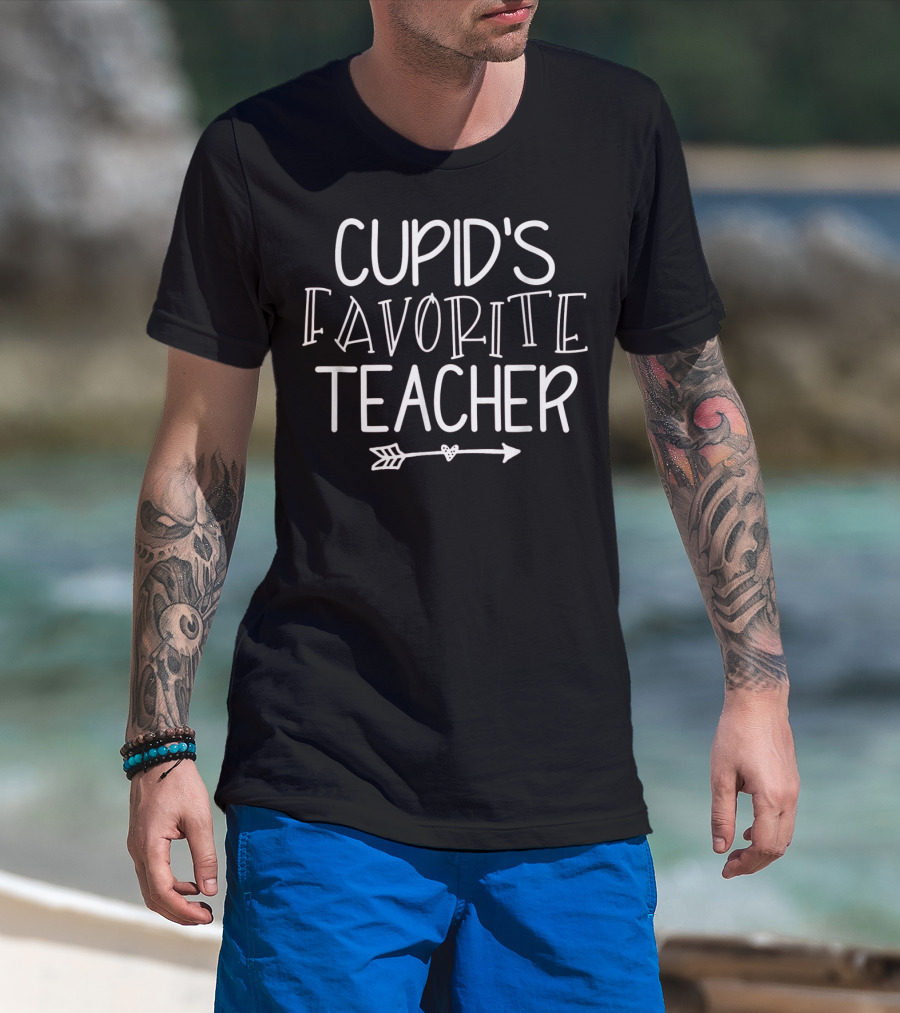 Cupid's Favorite Teacher Valentine's Arrow Heart T-Shirt