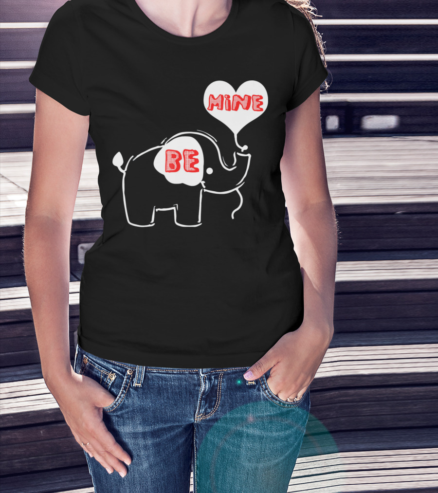 Be Mine Cute Valentines Day Elephant Balloon T-Shirt