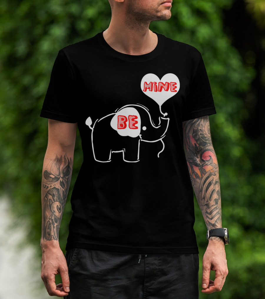 Be Mine Cute Valentines Day Elephant Balloon T-Shirt