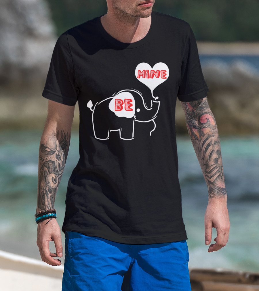 Be Mine Cute Valentines Day Elephant Balloon T-Shirt