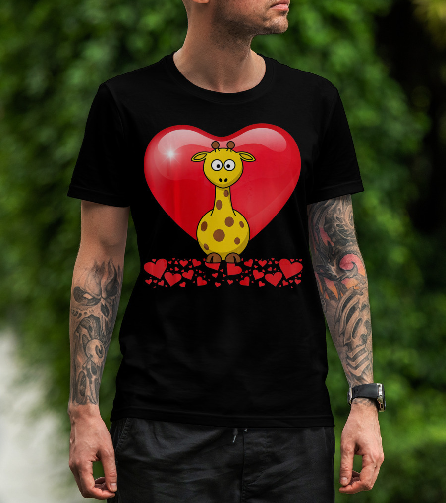 Cute Valentine's Day Heart Giraffe Valentin T-Shirt