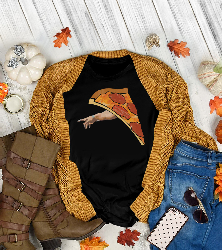 Couples Valentines Creation of Adam Pineapple Pizza T-Shirt
