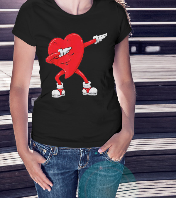 Dabbing Heart Valentine’s Day Dance Pose T-Shirt