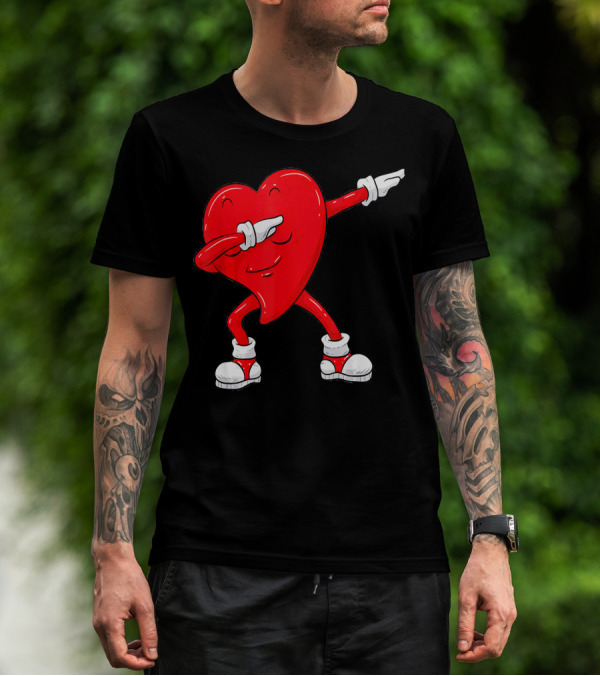 Dabbing Heart Valentine’s Day Dance Pose T-Shirt