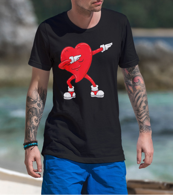 Dabbing Heart Valentine’s Day Dance Pose T-Shirt
