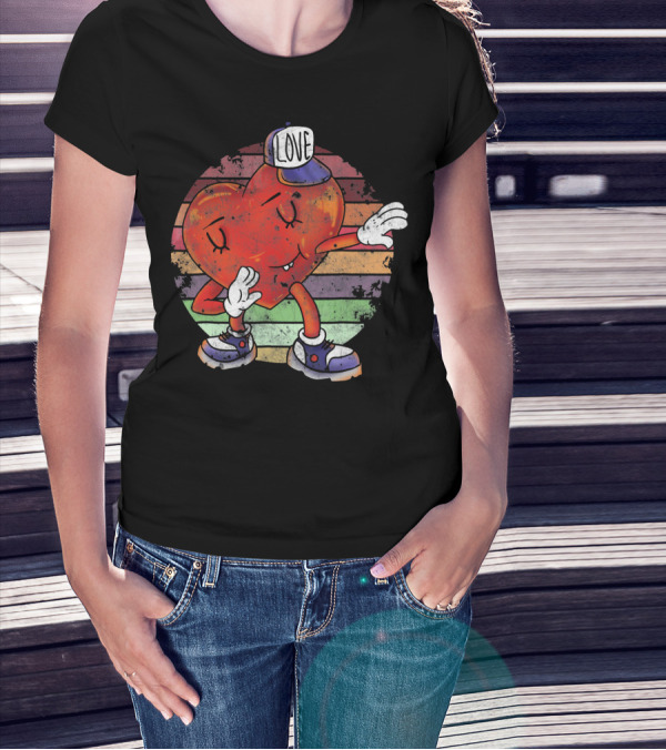 Love Dabbing Heart Valentines Day T-Shirt