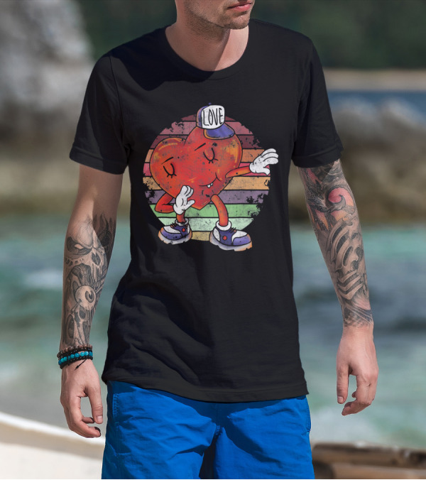 Love Dabbing Heart Valentines Day T-Shirt