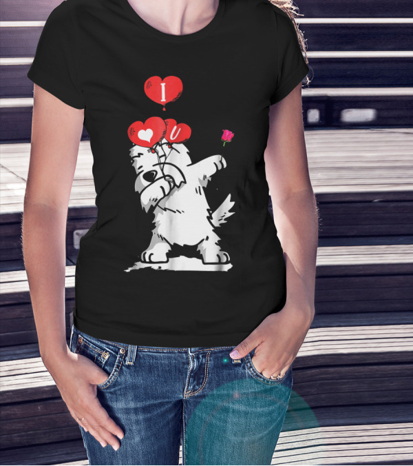 I Love U Dabbing Westie Valentine's Day T-Shirt