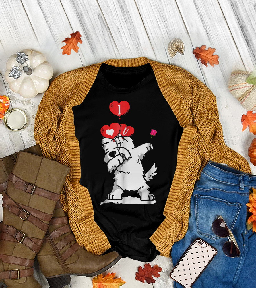 I Love U Dabbing Westie Valentine's Day T-Shirt