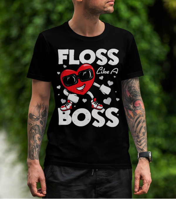 Floss Like A Boss Heart Dance Valentines T-Shirt