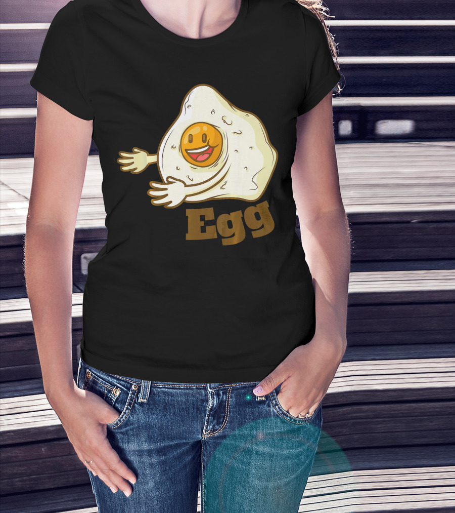 Funny Bacon And Egg Duo Valentines Hugging Egg T-Shirt