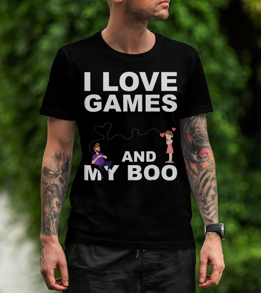 Valentines Day I Love Games And My Boo Funny T-Shirt