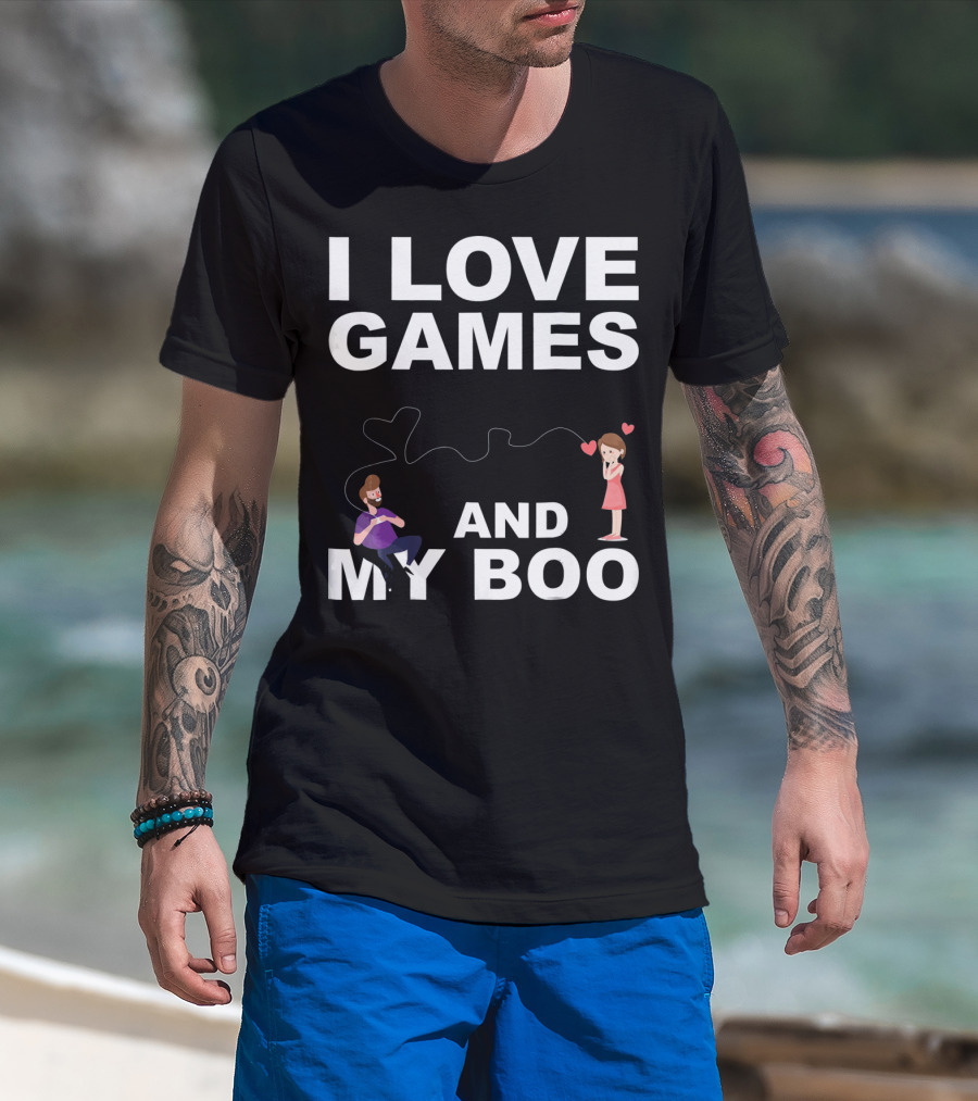 Valentines Day I Love Games And My Boo Funny T-Shirt