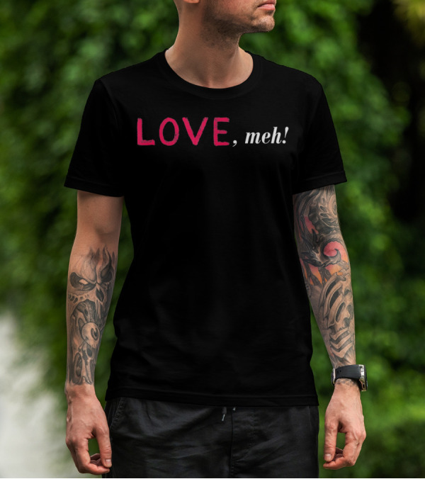 LOVE Meh Funny Sarcastic Valentine T-Shirt