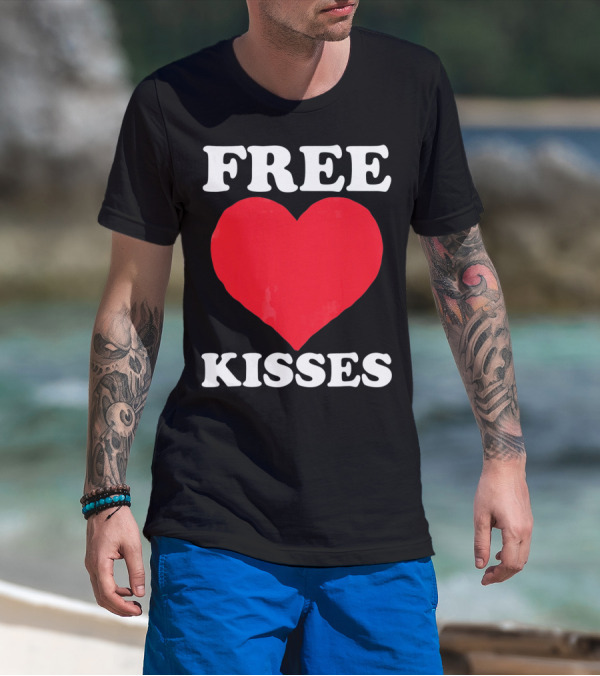 Funny Valentine's Day Free Kisses Heart T-Shirt