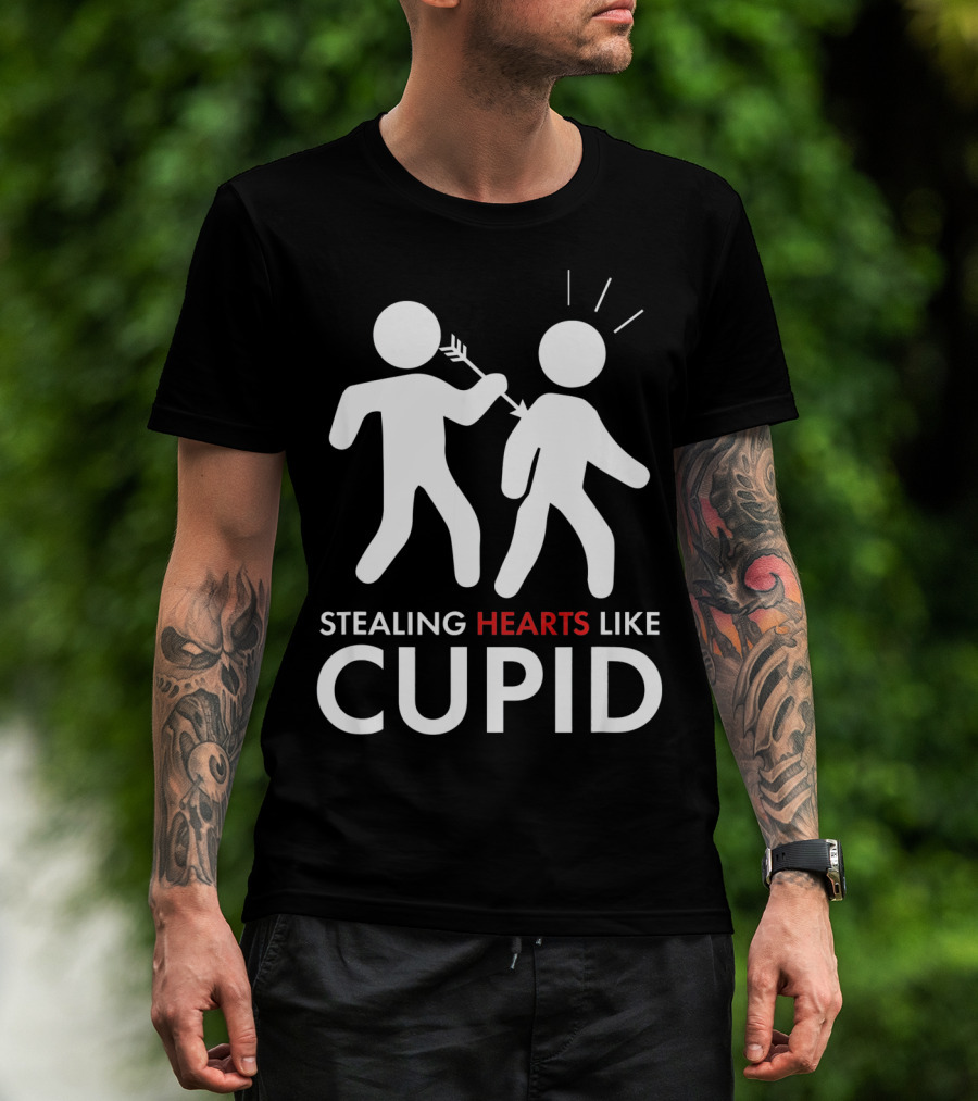 Stealing Hearts Like Cupid Valentine's Day Humor T-Shirt