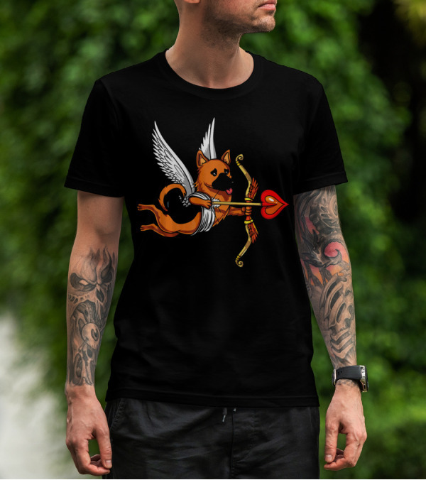 German Shepherd Cupid Dog Valentine's Day T-Shirt