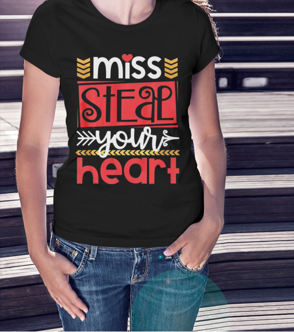 Miss Steal Your Heart Girls Valentines T-Shirt