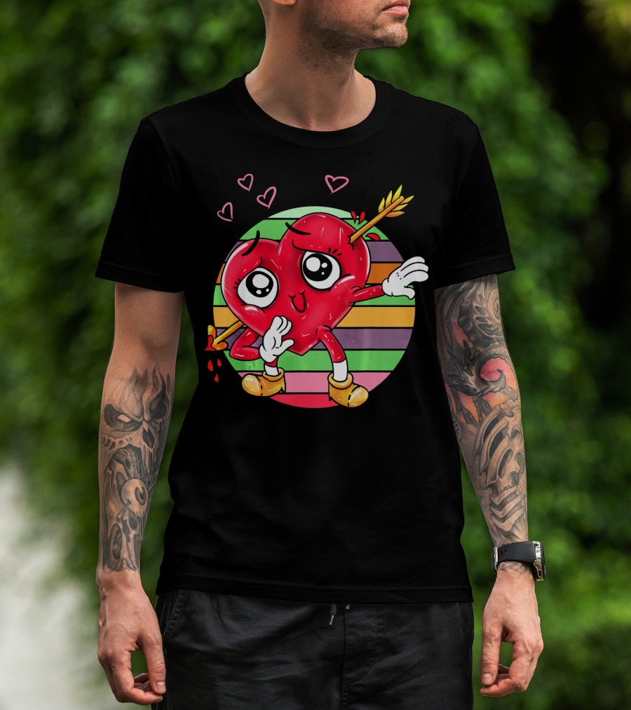 Heart Dabbing Valentines Love Arrow T-Shirt