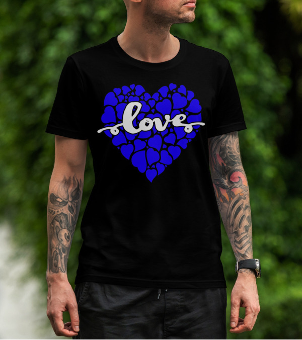 Love Heart Blue Valentines T-Shirt