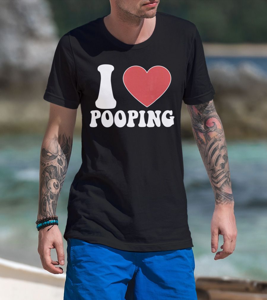 I HEART POOPING Funny Valentines T-Shirt