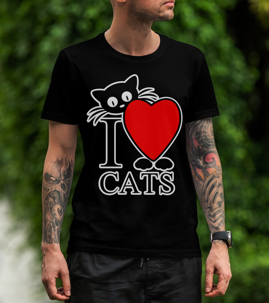 I Love Cats Valentines Day Cat Lover T-Shirt