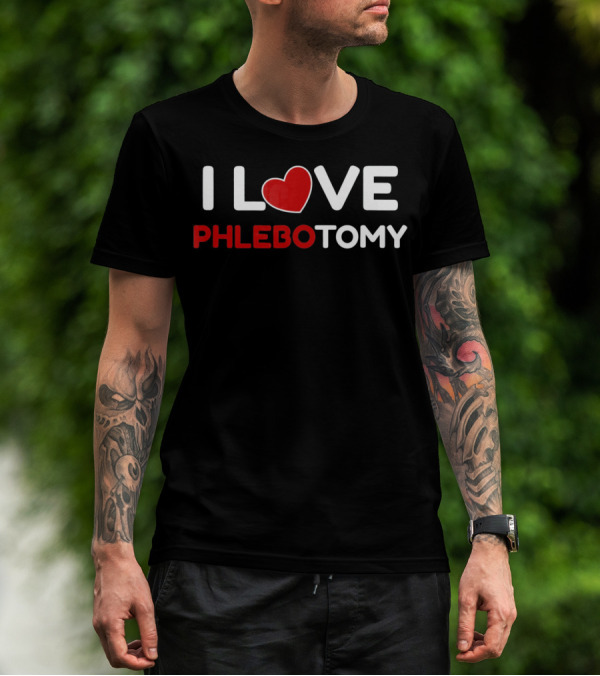 I Love Phlebotomy Red Heart Phlebotomy T-Shirt