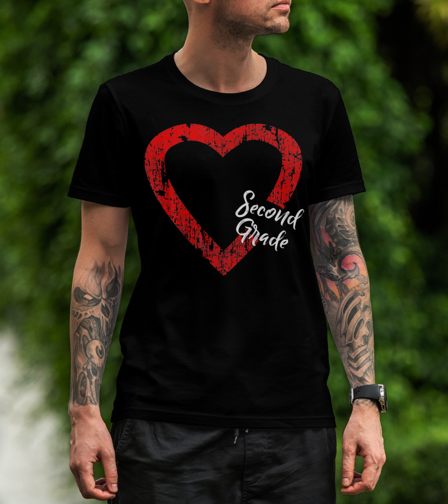 Second Grade Love Valentine's Day Heart T-Shirt