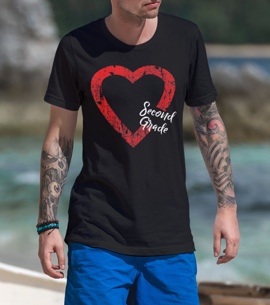 Second Grade Love Valentine's Day Heart T-Shirt