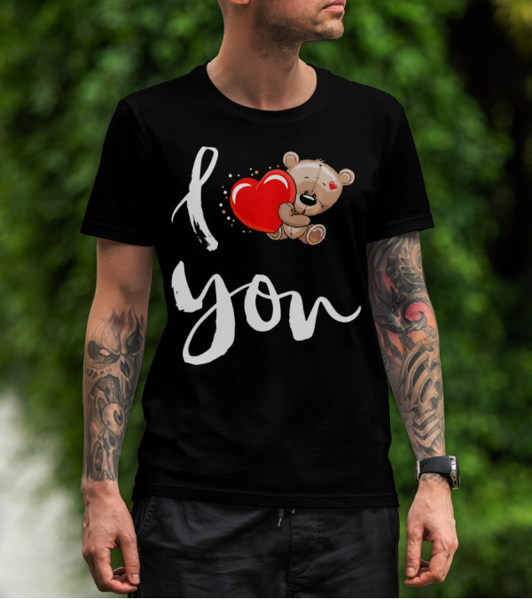 I Love You Bear Holding Heart T-Shirt