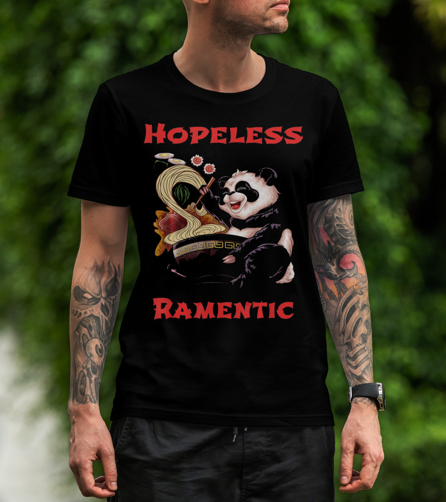 Hopeless Ramentic Panda Enjoying Noodles T-Shirt
