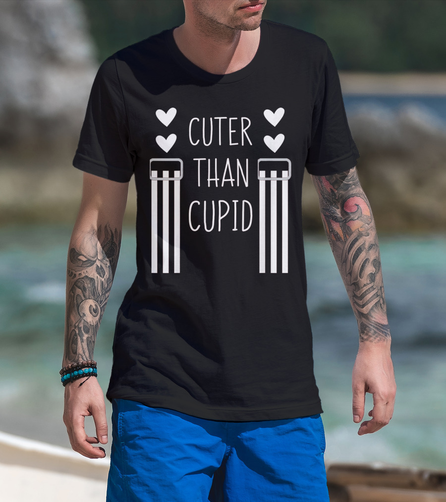 Cuter Than Cupid Kids Heart Suspenders Valentines Day T-Shirt