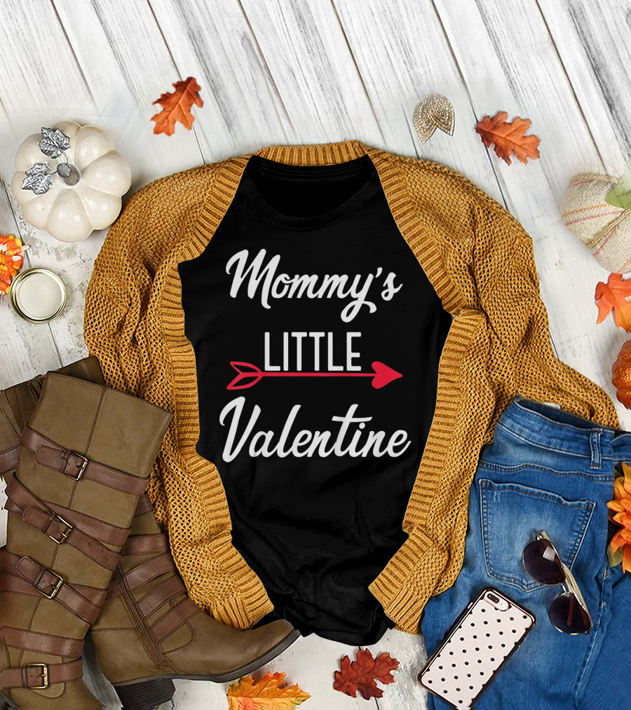 Mommy's Little Valentine Arrow Heart Kids Mommy and Me Valentines T-Shirt