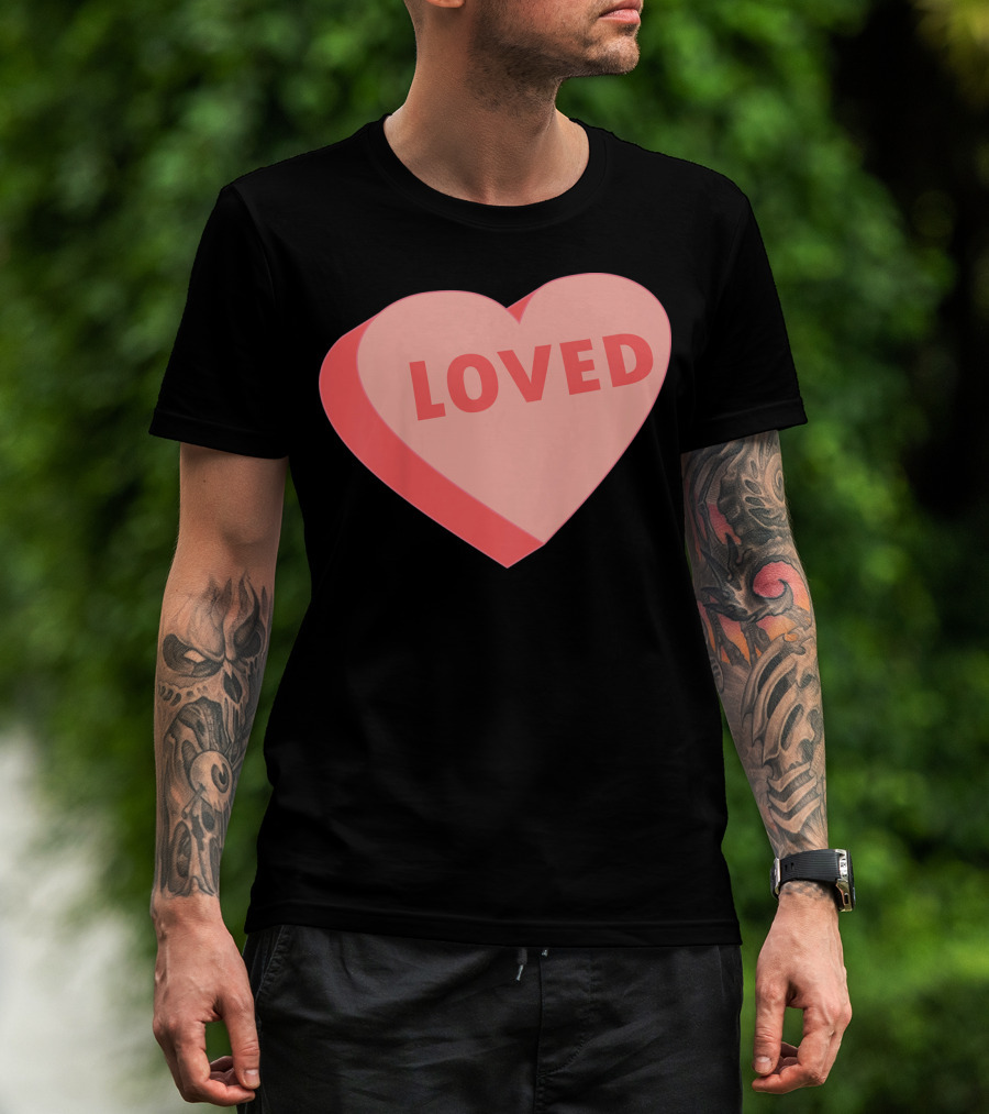 Kids Valentines Day Candy Heart Loved T-Shirt