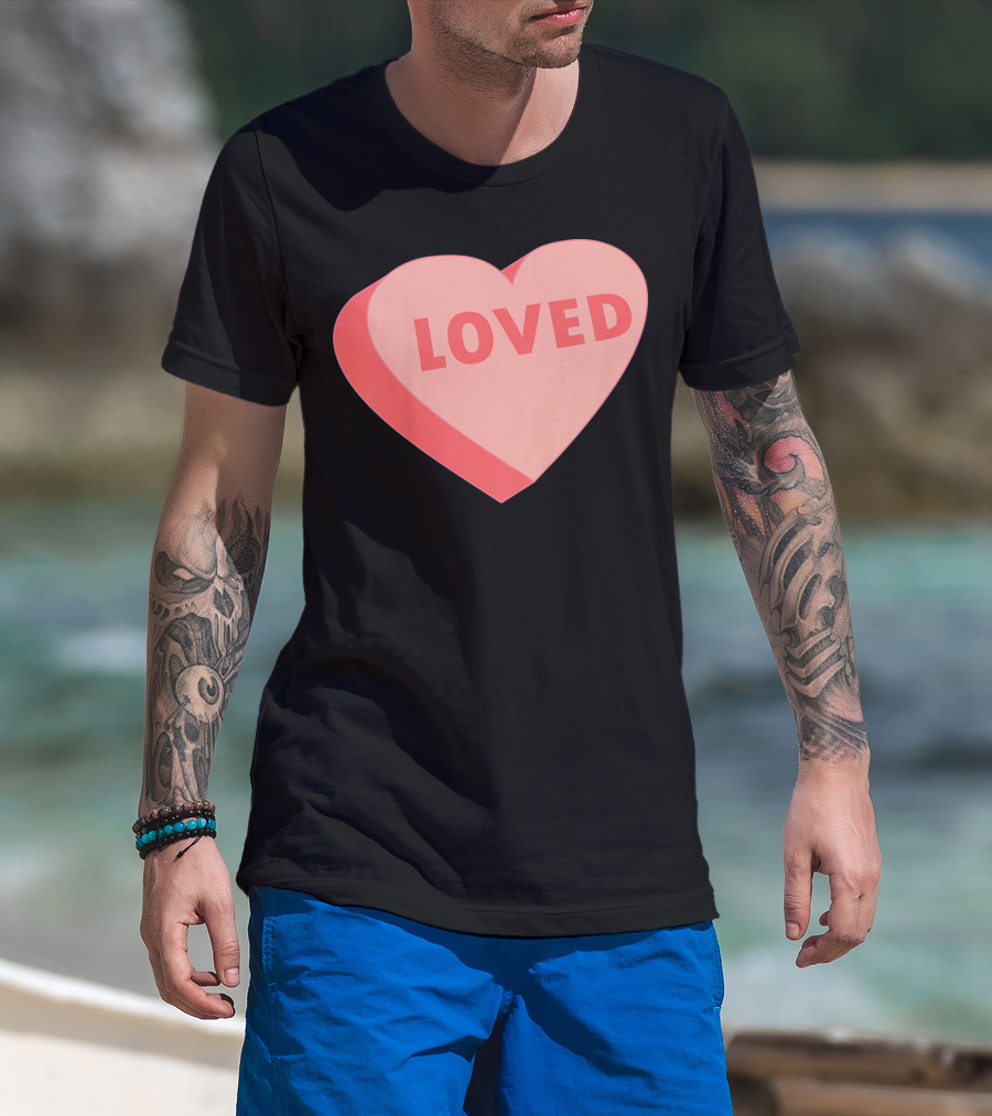 Kids Valentines Day Candy Heart Loved T-Shirt