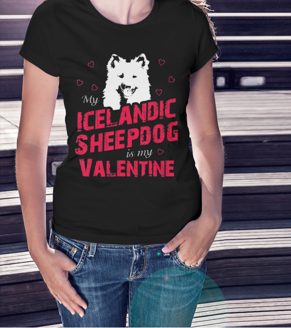 My Icelandic Sheepdog Is My Valentine With Heart T-Shirt