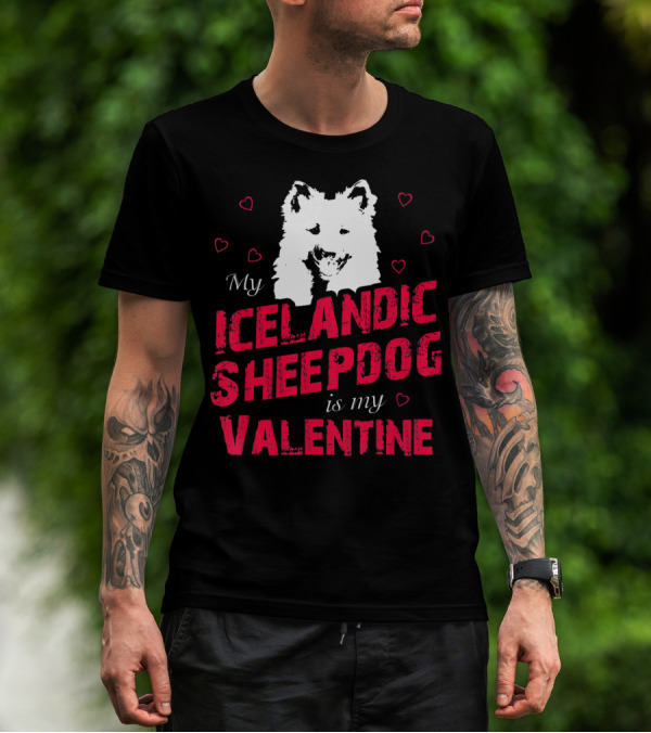 My Icelandic Sheepdog Is My Valentine With Heart T-Shirt