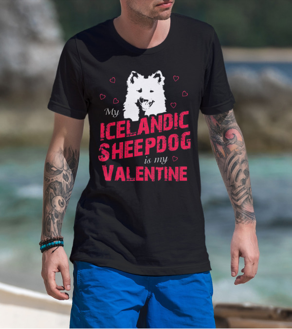 My Icelandic Sheepdog Is My Valentine With Heart T-Shirt